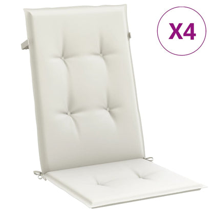 Coussins de chaise haute vidaXL 4 pcs Crème chiné 120x50x4 cm Tissu