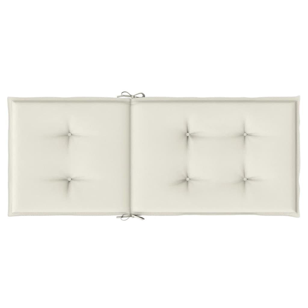 Coussins de chaise haute vidaXL 4 pcs Crème chiné 120x50x4 cm Tissu