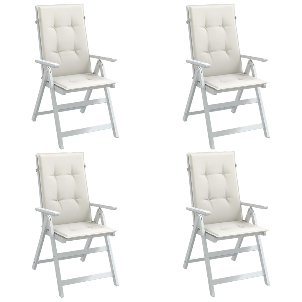 Coussins de chaise haute vidaXL 4 pcs Crème chiné 120x50x4 cm Tissu