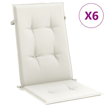 vidaXL Coussins de dossier haut 6 pcs Crème mélangée 120x50x4 cm Tissu