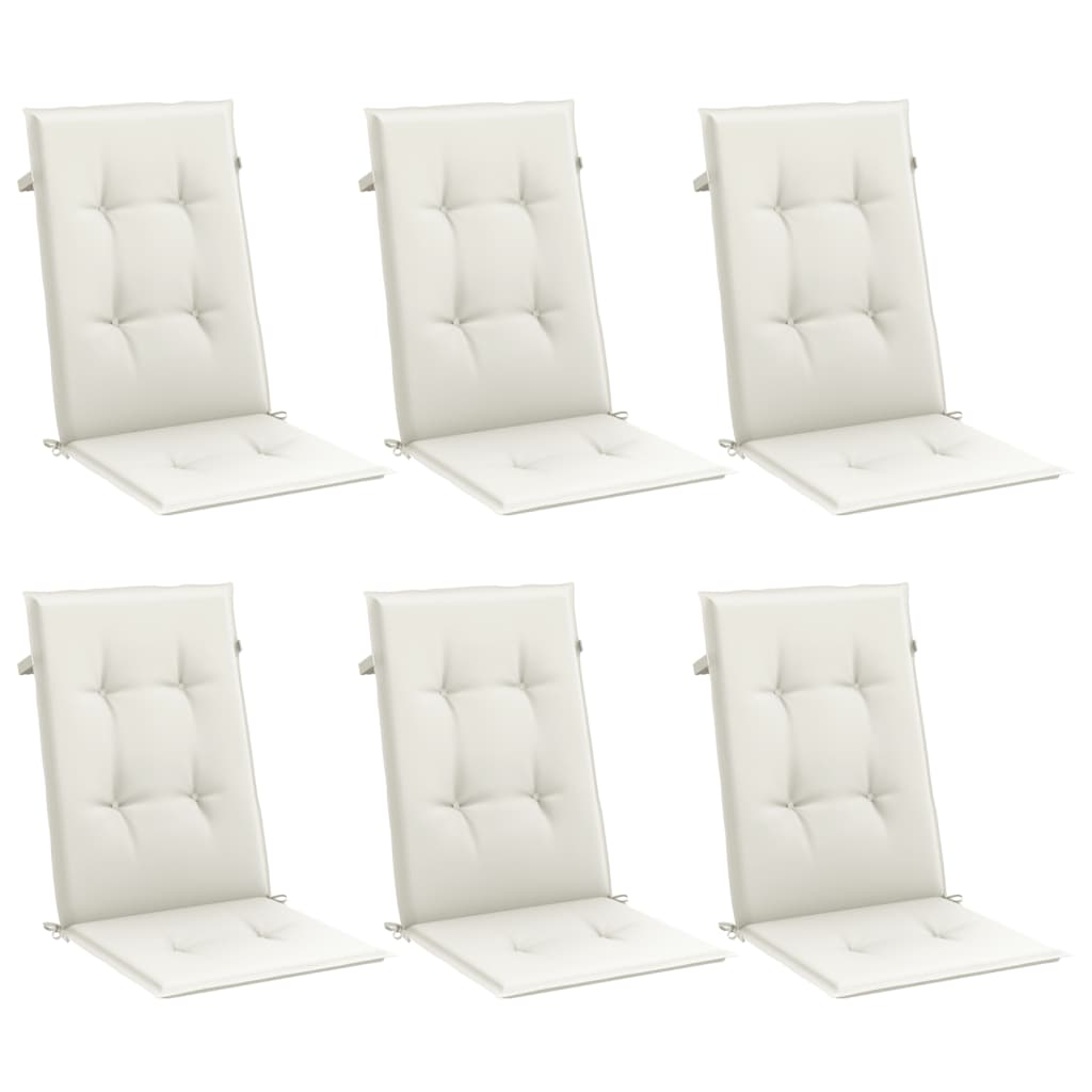 vidaXL Coussins de dossier haut 6 pcs Crème mélangée 120x50x4 cm Tissu