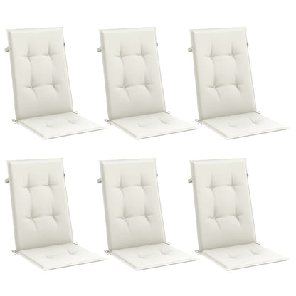 vidaXL Coussins de dossier haut 6 pcs Crème mélangée 120x50x4 cm Tissu