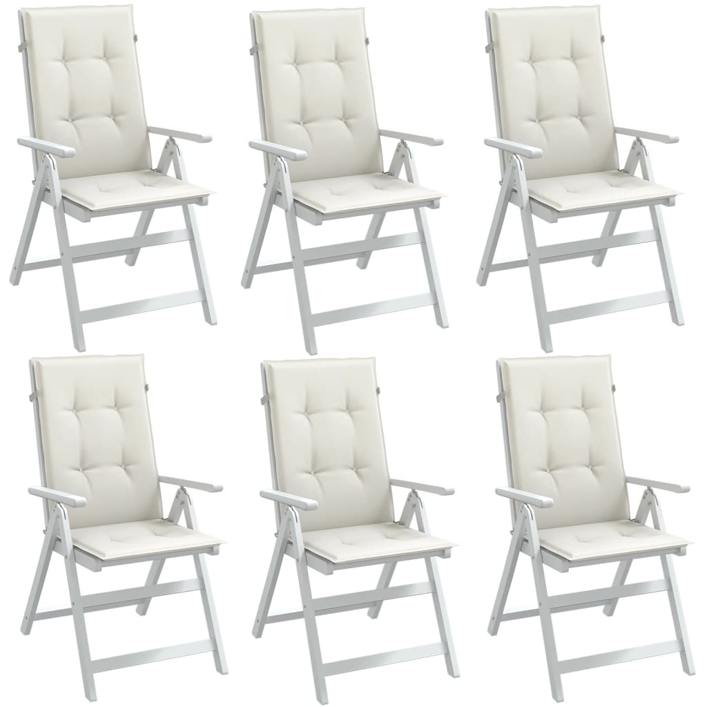 vidaXL Coussins de dossier haut 6 pcs Crème mélangée 120x50x4 cm Tissu