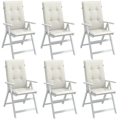 vidaXL Coussins de dossier haut 6 pcs Crème mélangée 120x50x4 cm Tissu