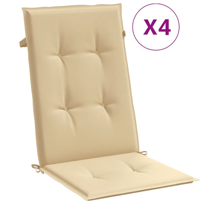 vidaXL Coussins de dossier haut 4 pcs Mélange beige 120x50x4 cm Tissu