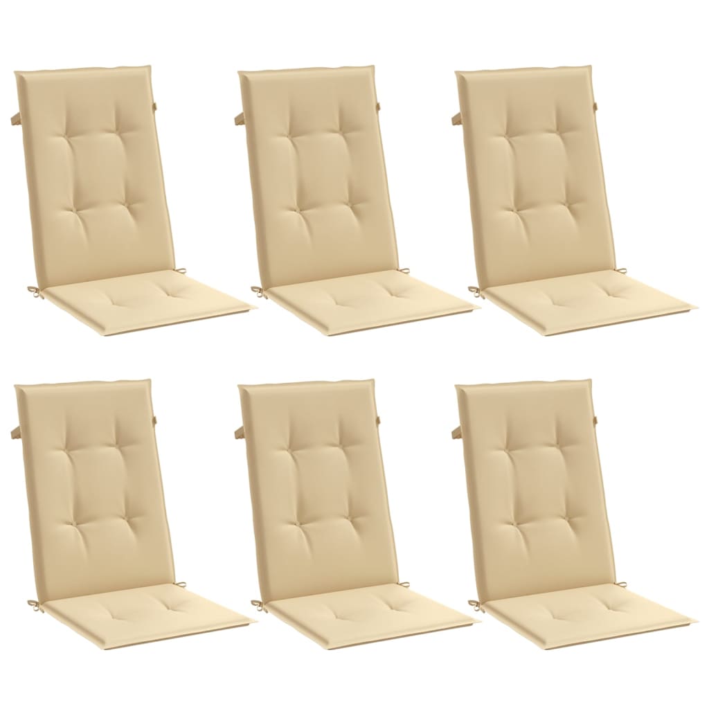 vidaXL Coussins de chaise haute 6 pcs Beige chiné 120x50x4 cm Tissu