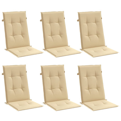 vidaXL Coussins de chaise haute 6 pcs Beige chiné 120x50x4 cm Tissu