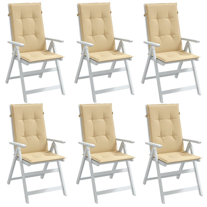 vidaXL Coussins de chaise haute 6 pcs Beige chiné 120x50x4 cm Tissu