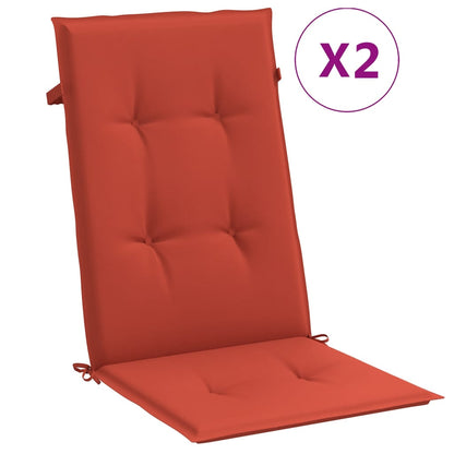 vidaXL Coussins pour chaises à dossier haut 2 pcs Rouge mélangé 120x50x4 cm Tissu