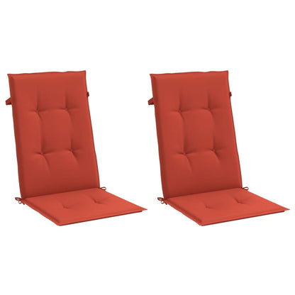 vidaXL Coussins pour chaises à dossier haut 2 pcs Rouge mélangé 120x50x4 cm Tissu