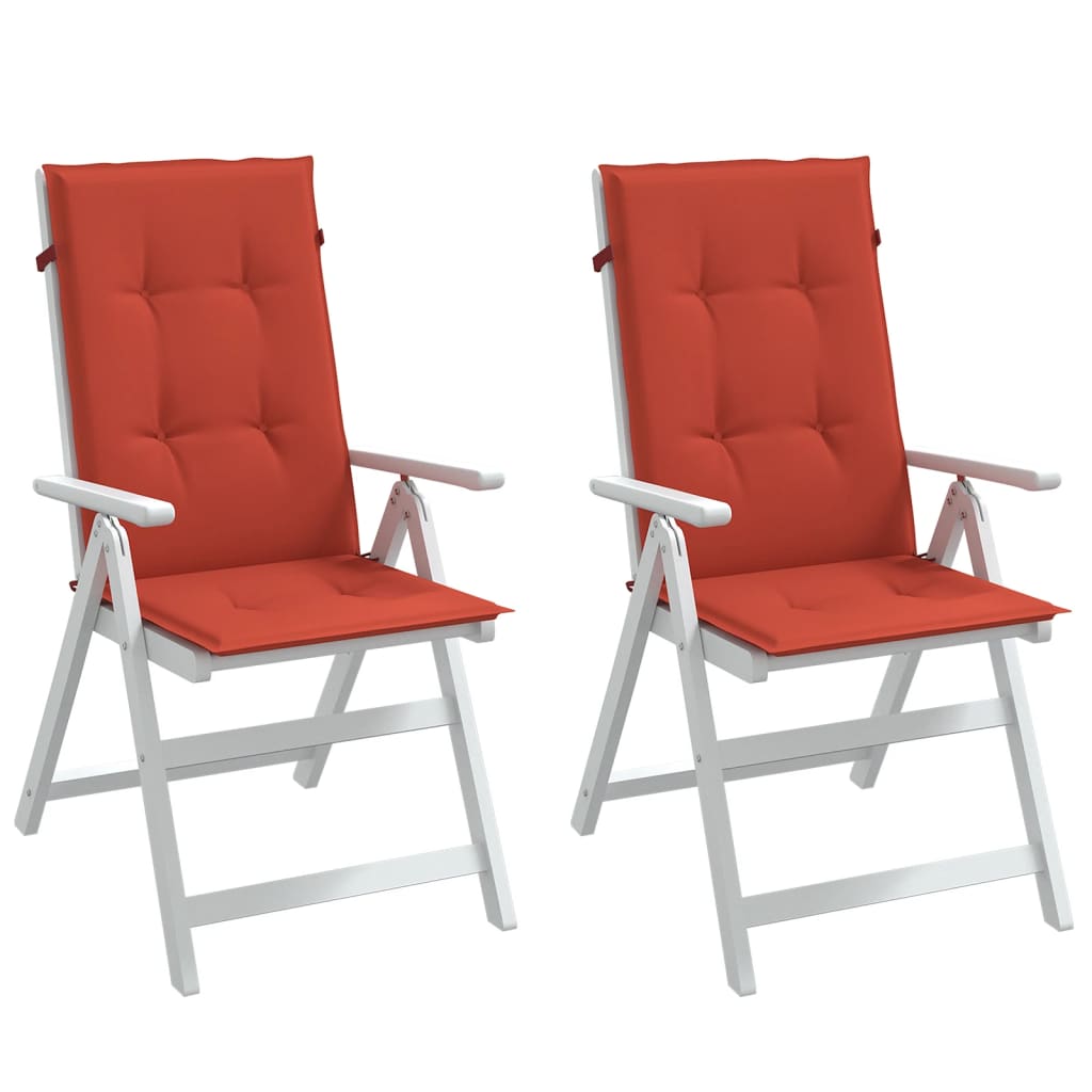 vidaXL Coussins pour chaises à dossier haut 2 pcs Rouge mélangé 120x50x4 cm Tissu