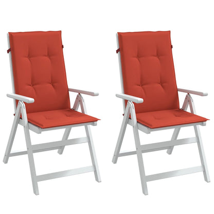 vidaXL Coussins pour chaises à dossier haut 2 pcs Rouge mélangé 120x50x4 cm Tissu