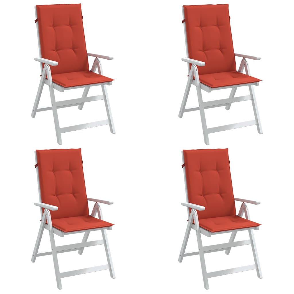 vidaXL Coussins de dossier haut 4 pcs. Mélange rouge 120x50x4 cm Tissu