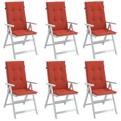 vidaXL Hochlehner-Auflagen 6 Stk. Melange Rot 120x50x4 cm Stoff