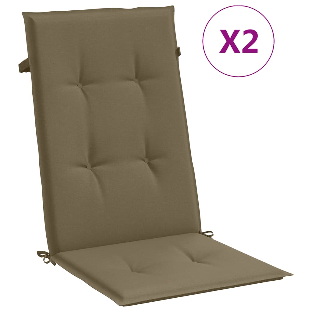 vidaXL Coussins de dossier haut 2 pcs Mélange Taupe 120x50x4 cm Tissu