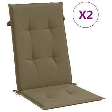 vidaXL Coussins de dossier haut 2 pcs Mélange Taupe 120x50x4 cm Tissu