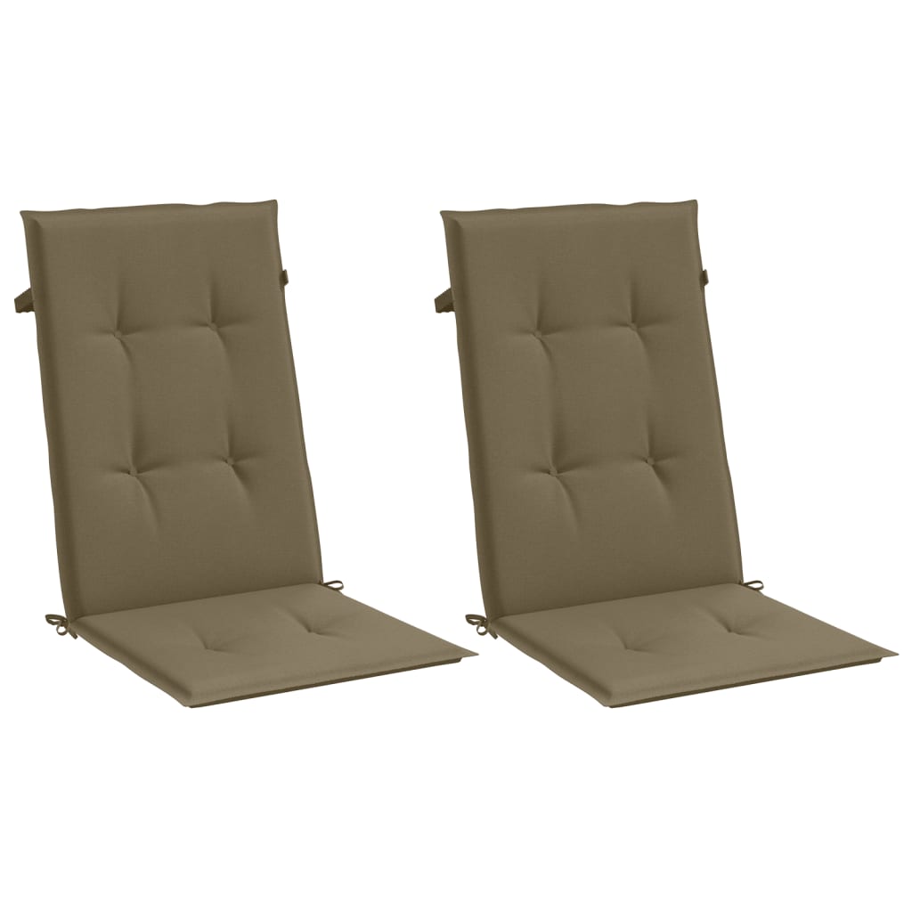 vidaXL Coussins de dossier haut 2 pcs Mélange Taupe 120x50x4 cm Tissu