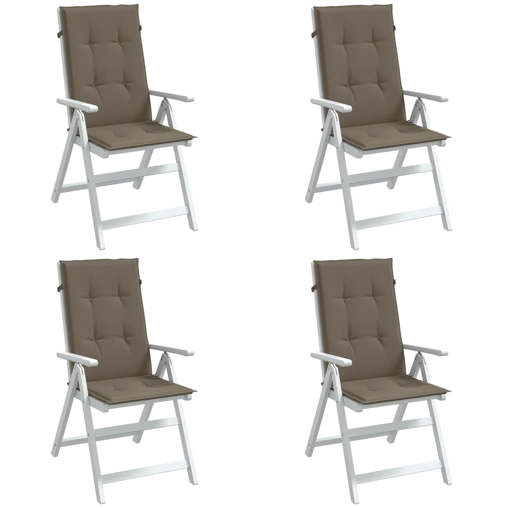 vidaXL Hochlehner-Auflagen 4 Stk. Melange Taupe 120x50x4 cm Stoff