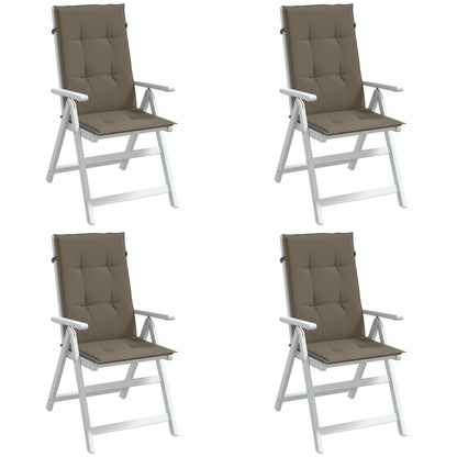 vidaXL Hochlehner-Auflagen 4 Stk. Melange Taupe 120x50x4 cm Stoff
