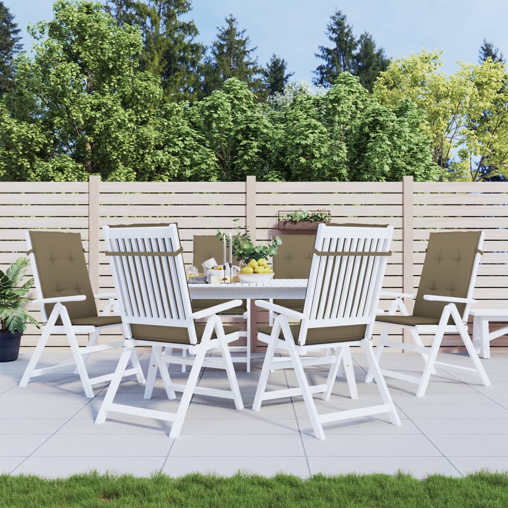 vidaXL Coussins pour chaises à dossier haut 6 pcs. Mélange taupe 120x50x4 cm Tissu
