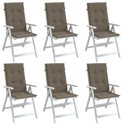 vidaXL Coussins pour chaises à dossier haut 6 pcs. Mélange taupe 120x50x4 cm Tissu