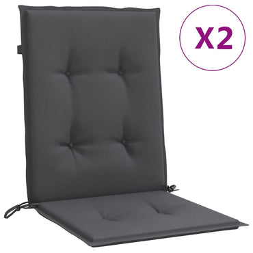 vidaXL Coussins de chaise longue dossier bas 2 pcs Mélange anthracite 100x50x4cm Tissu
