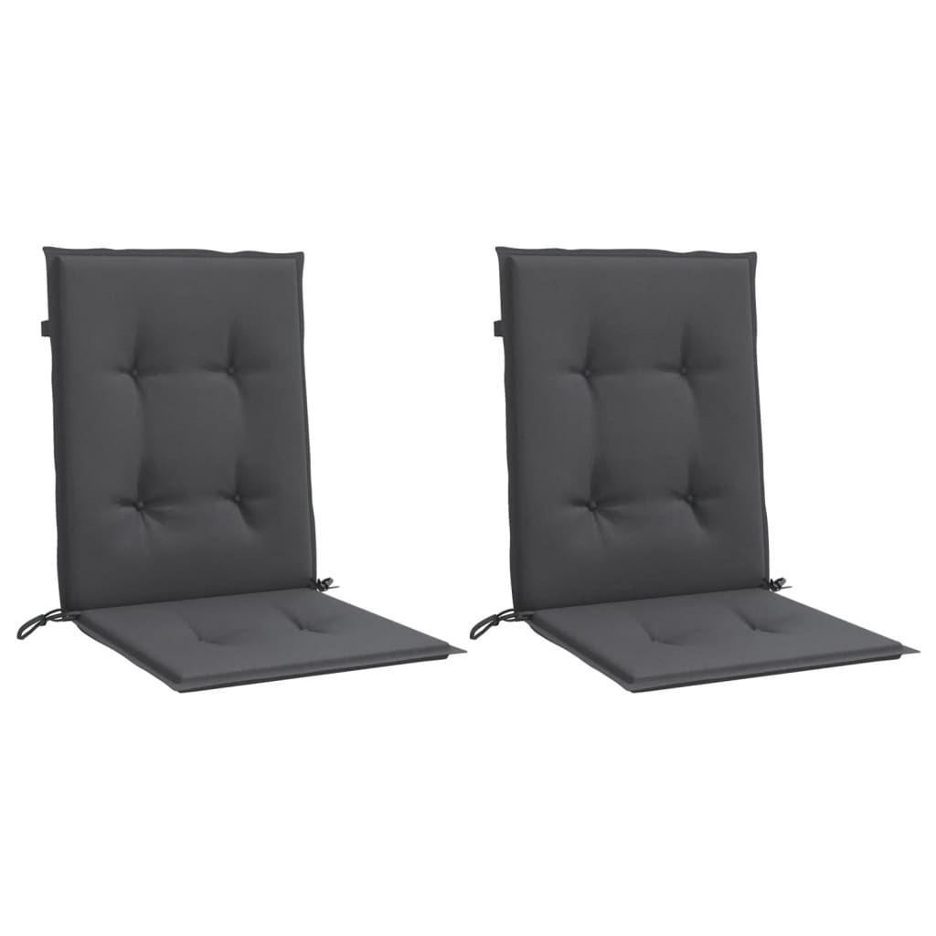vidaXL Coussins de chaise longue dossier bas 2 pcs Mélange anthracite 100x50x4cm Tissu