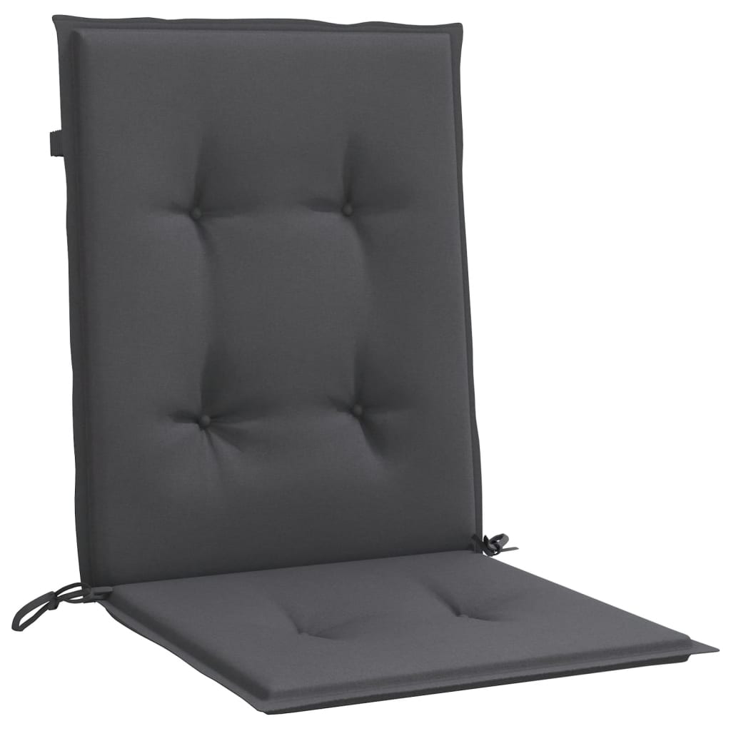 vidaXL Coussins de chaise longue dossier bas 2 pcs Mélange anthracite 100x50x4cm Tissu