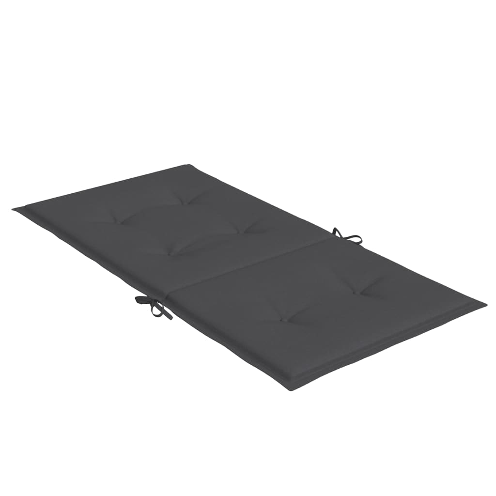 vidaXL Coussins de chaise longue dossier bas 2 pcs Mélange anthracite 100x50x4cm Tissu