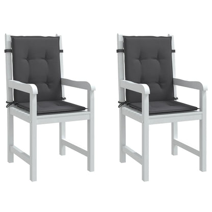 vidaXL Coussins de chaise longue dossier bas 2 pcs Mélange anthracite 100x50x4cm Tissu