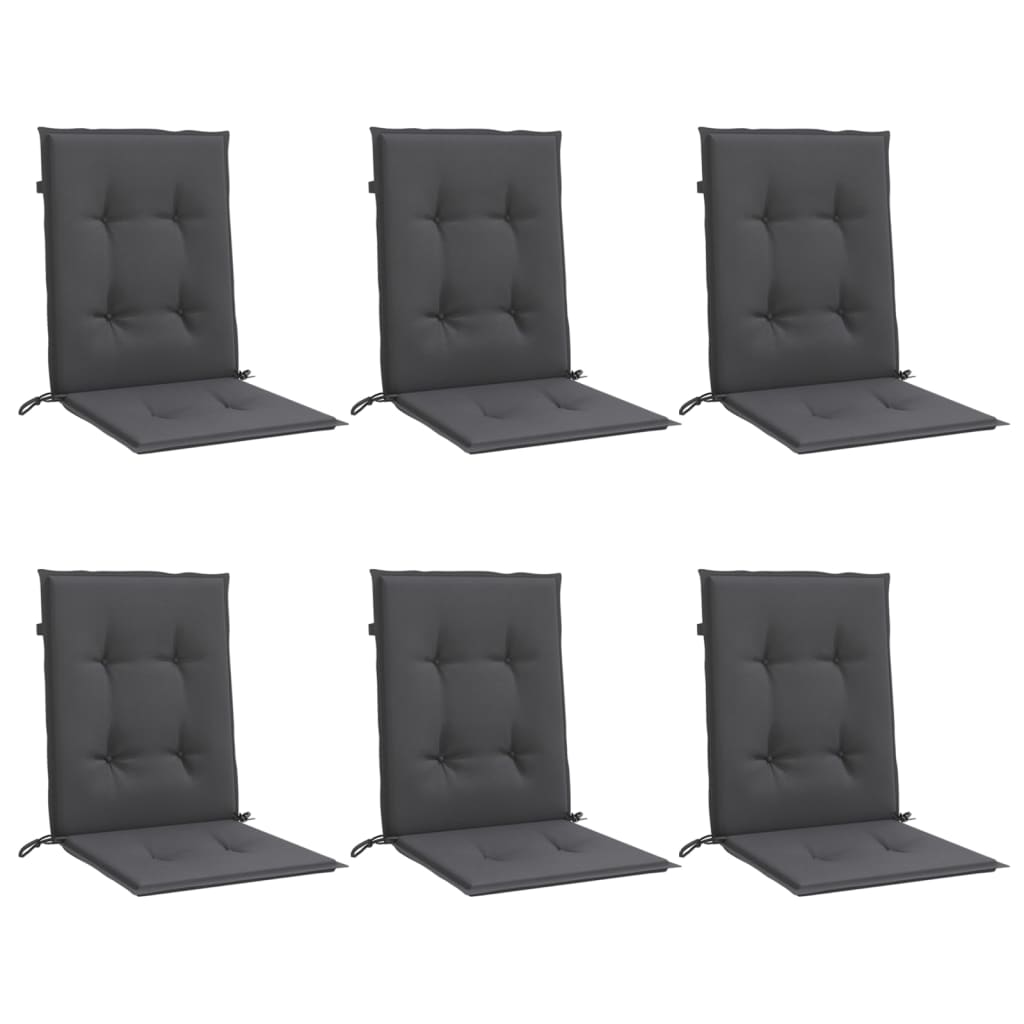 vidaXL Coussins de chaise longue 6 pcs anthracite chiné 100x50x4 cm tissu