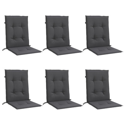 vidaXL Coussins de chaise longue 6 pcs anthracite chiné 100x50x4 cm tissu