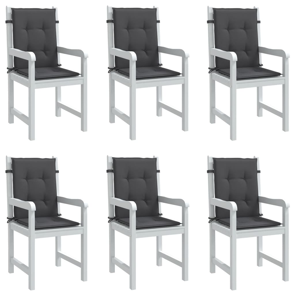vidaXL Coussins de chaise longue 6 pcs anthracite chiné 100x50x4 cm tissu