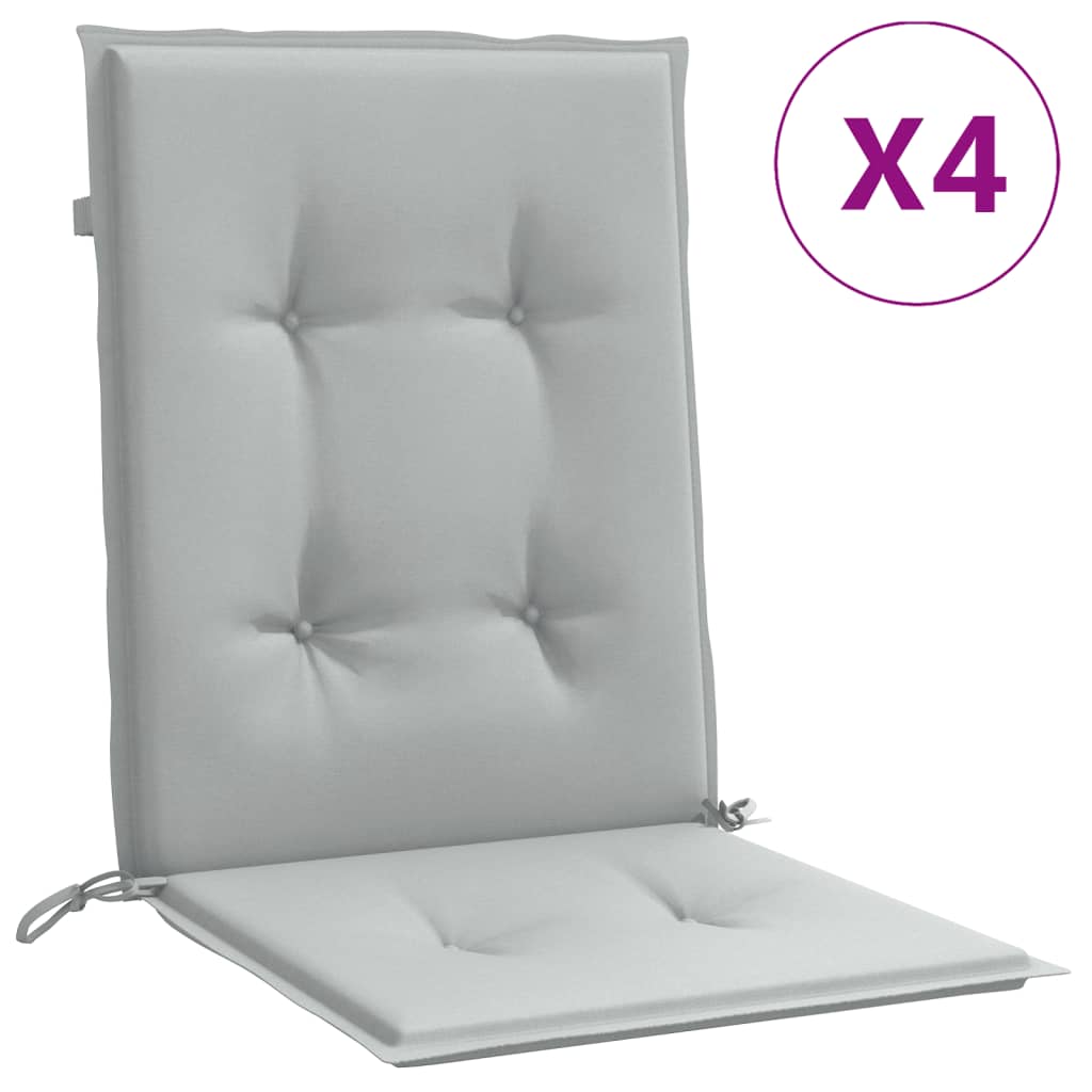 vidaXL Coussins de chaise basse 4 pcs Tissu mélangé gris clair 100x50x4 cm
