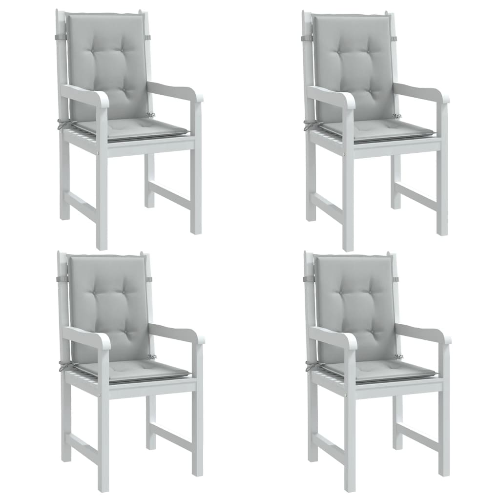 vidaXL Coussins de chaise basse 4 pcs Tissu mélangé gris clair 100x50x4 cm