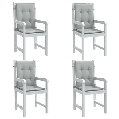 vidaXL Coussins de chaise basse 4 pcs Tissu mélangé gris clair 100x50x4 cm