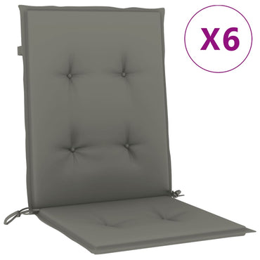 vidaXL Coussins pour fauteuil bas 6 pcs Gris foncé 100x50x4 cm Tissu
