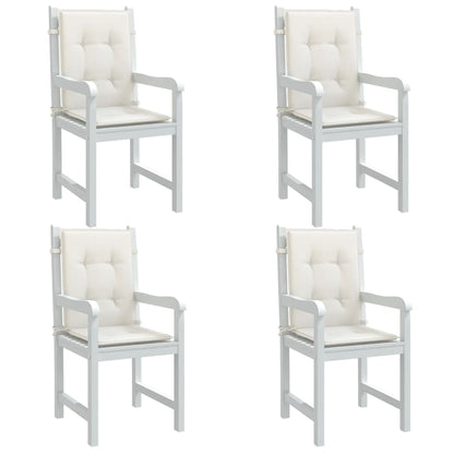 Niedriglehner-Auflagen 4 Stk. Melange Creme 100x50x4 cm Stoff