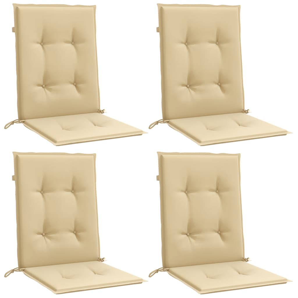 vidaXL Coussins pour chaises à dossier bas 4 pcs. Mélange beige 100x50x4 cm Tissu