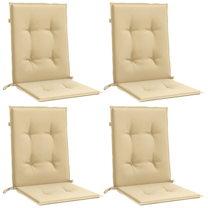 vidaXL Coussins pour chaises à dossier bas 4 pcs. Mélange beige 100x50x4 cm Tissu
