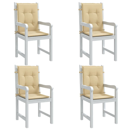 vidaXL Coussins pour chaises à dossier bas 4 pcs. Mélange beige 100x50x4 cm Tissu