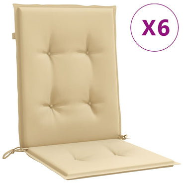 vidaXL Coussins de dossier bas 6 pcs mélangé beige 100x50x4 cm tissu