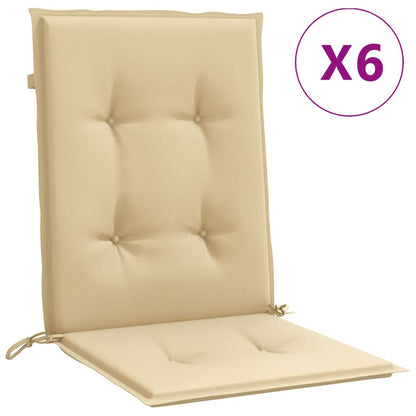 vidaXL Coussins de dossier bas 6 pcs mélangé beige 100x50x4 cm tissu