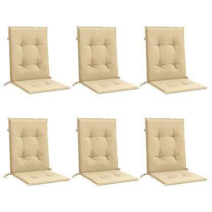 vidaXL Coussins de dossier bas 6 pcs mélangé beige 100x50x4 cm tissu