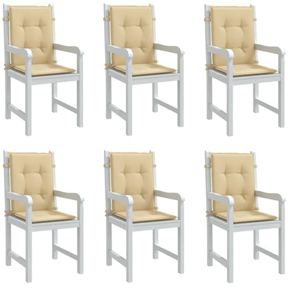 vidaXL Coussins de dossier bas 6 pcs mélangé beige 100x50x4 cm tissu