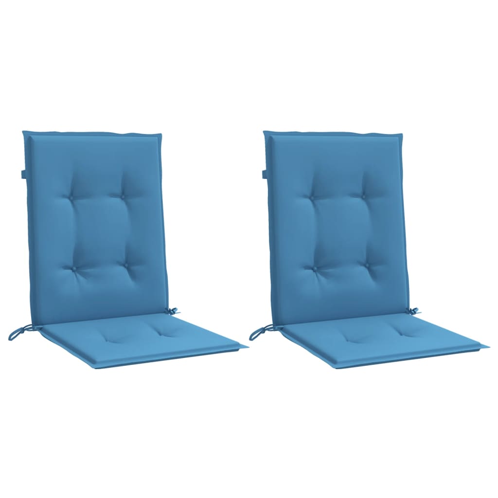 vidaXL Coussins pour chaises basses 2 pcs Bleu chiné 100x50x4 cm Tissu
