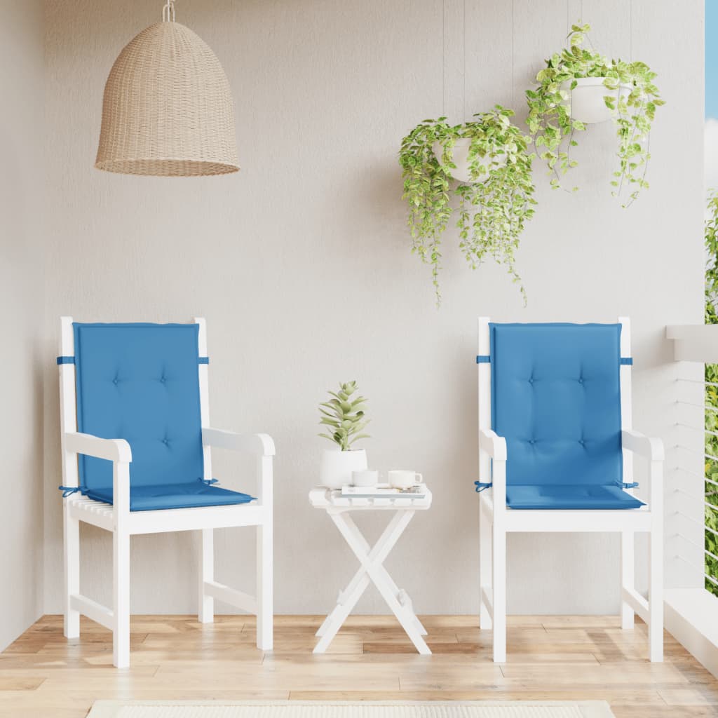 vidaXL Coussins pour chaises basses 2 pcs Bleu chiné 100x50x4 cm Tissu