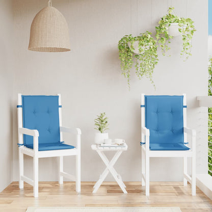 vidaXL Coussins pour chaises basses 2 pcs Bleu chiné 100x50x4 cm Tissu