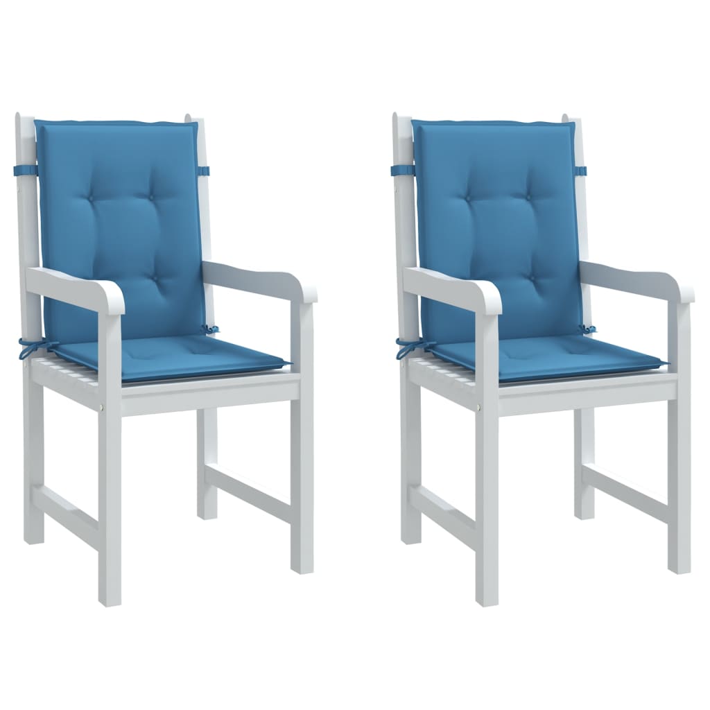 vidaXL Coussins pour chaises basses 2 pcs Bleu chiné 100x50x4 cm Tissu