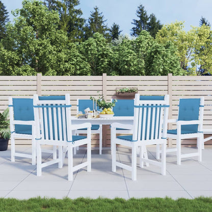 vidaXL Coussins pour chaises à dossier bas 6 pcs Bleu chiné 100x50x4 cm Tissu